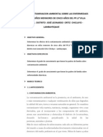 EFECTOS DE LA CONTAMINACION AMBIENTAL SOBRE LAS ENFERMEDAES DIARREICAS EN NIÑOS MENNORES DE CINCO AÑOS DEL PP