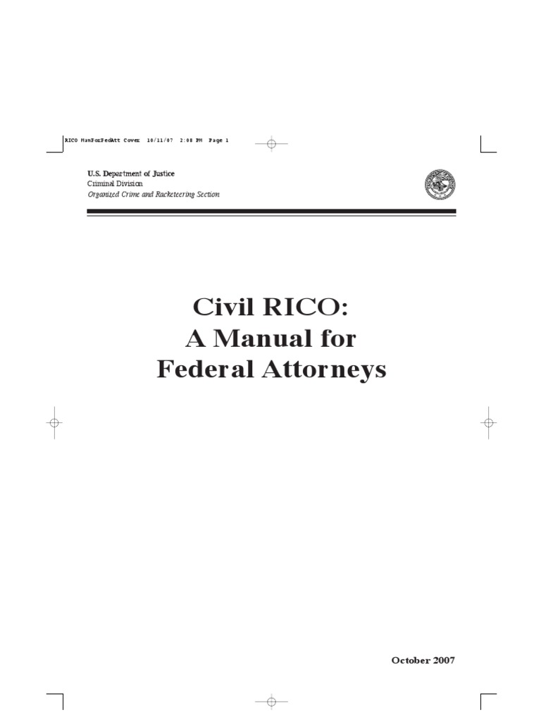 U.S. Attorneys' Civil RICO Manual 2007 | PDF