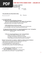 Revision For The Second-Term Test - Grade 10: S+V+to