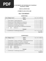 M.E. Vlsi Design: Anna University of Technology Madurai MADURAI - 625002 Regulations 2010 Curriculam & Syllabi