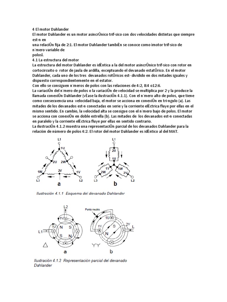 4 El Dahlander PDF | Inductor Máquinas
