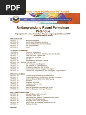 Undang Petanque Pdf