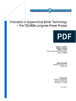 Innovation in Supercritical Boiler Technology - The 750 Mwe Longview Power Project