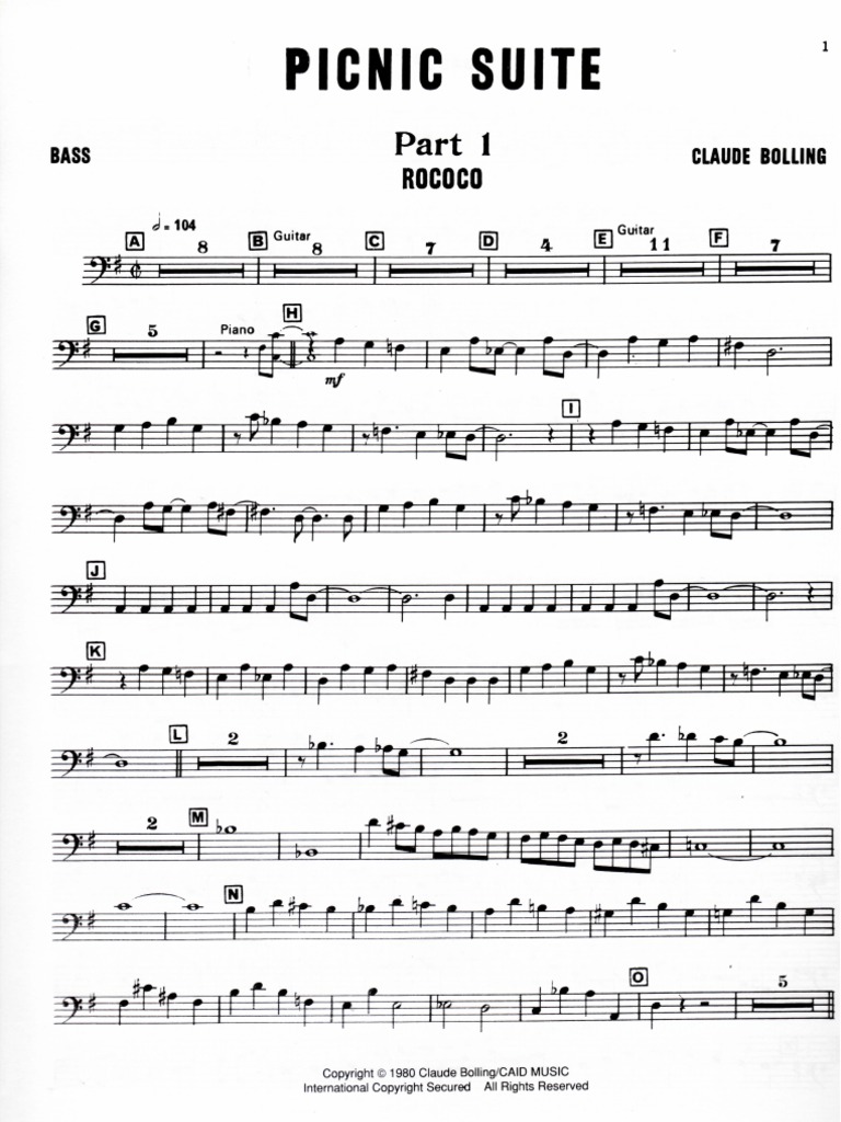 Bolling Picnic Suite Bass PDF