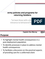 Army Policies and Programs for Returning Soldiers