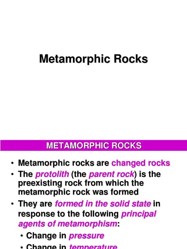 Modul 8 - Metamorphic Rocks | PDF | Rock (Geology) | Minerals