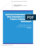 Agricultural Development in India since Independence: A Study on Progress, Performance, and Determinants