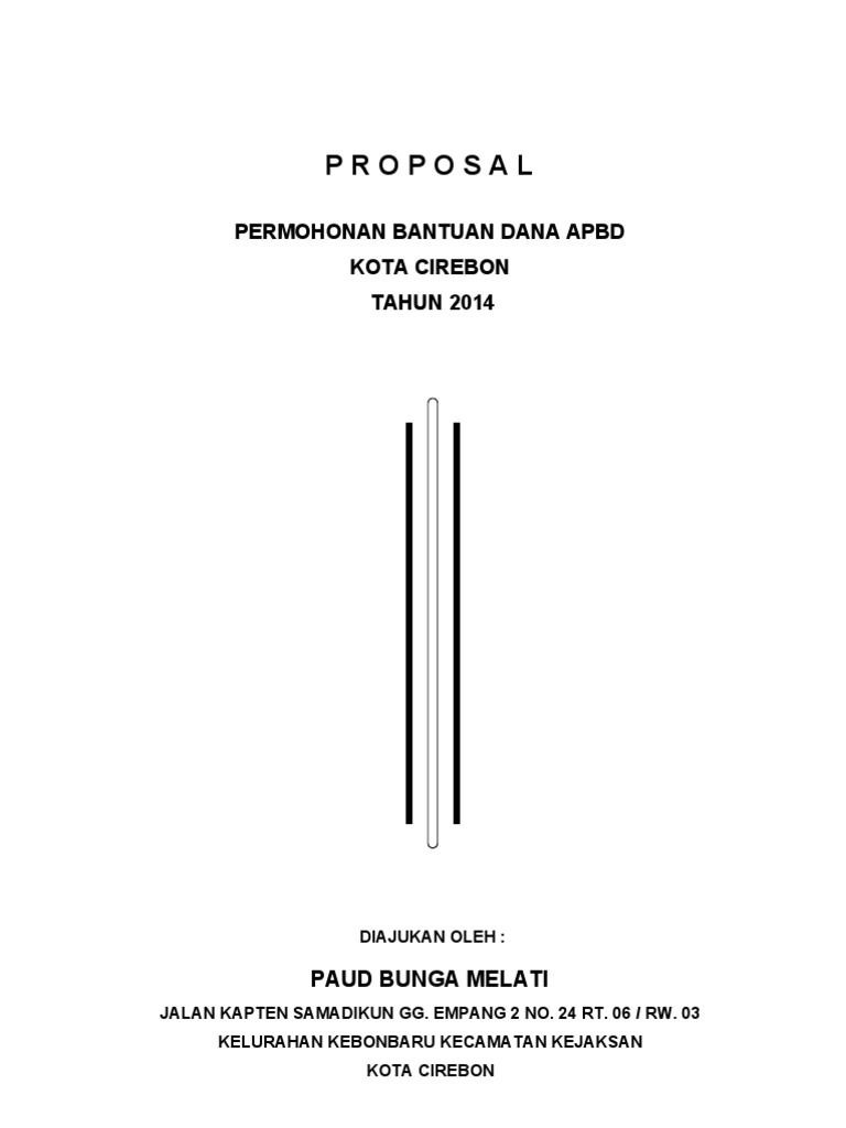 Contoh Proposan Permohonan Bantuan Dana APBD