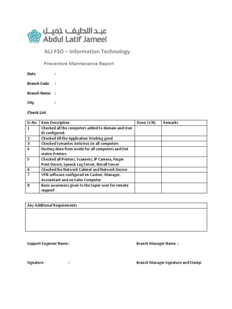 IT Preventive Maintenance Report | PDF