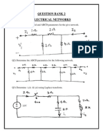 Question Bank 2 Electrical Networks: Q1) Determine The Hybrid and ABCD Parameters For The Give Network