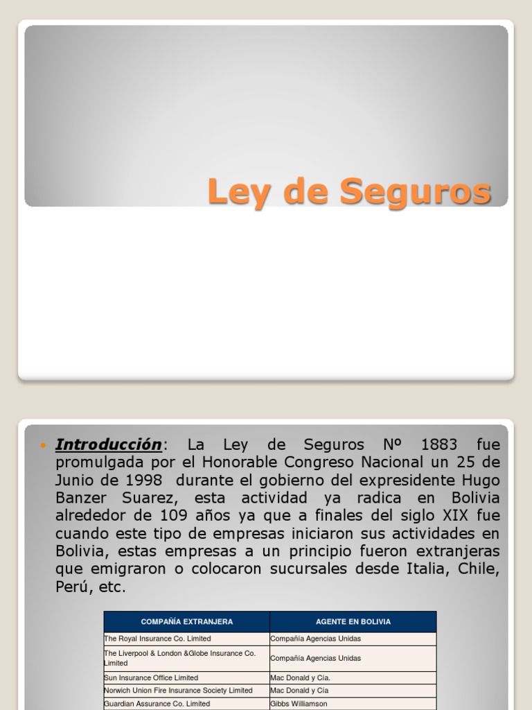 Ley de Seguros Póliza de seguros