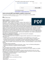 Qual A Norma Da ABNT para Trabalho Acadêmico Manuscrito - Yahoo! Respostas