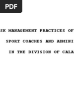 Risk Management Prtactices of Sport Coaches