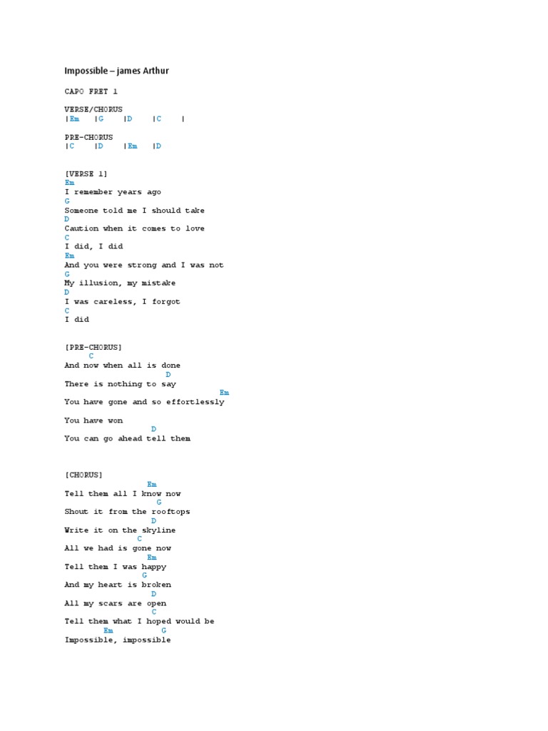 Impossible James Arthur scribd