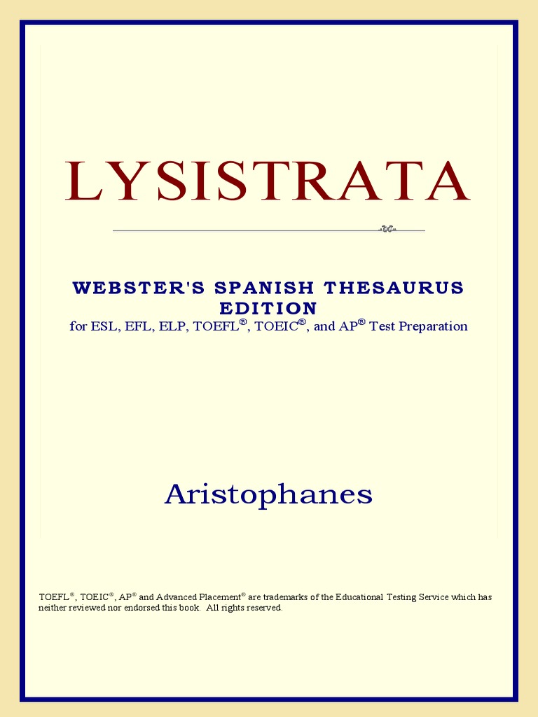 Aristophanes Lysistrata Websters Spanish Thesaurus Edition 2006, PDF, English As A Second Or Foreign Language