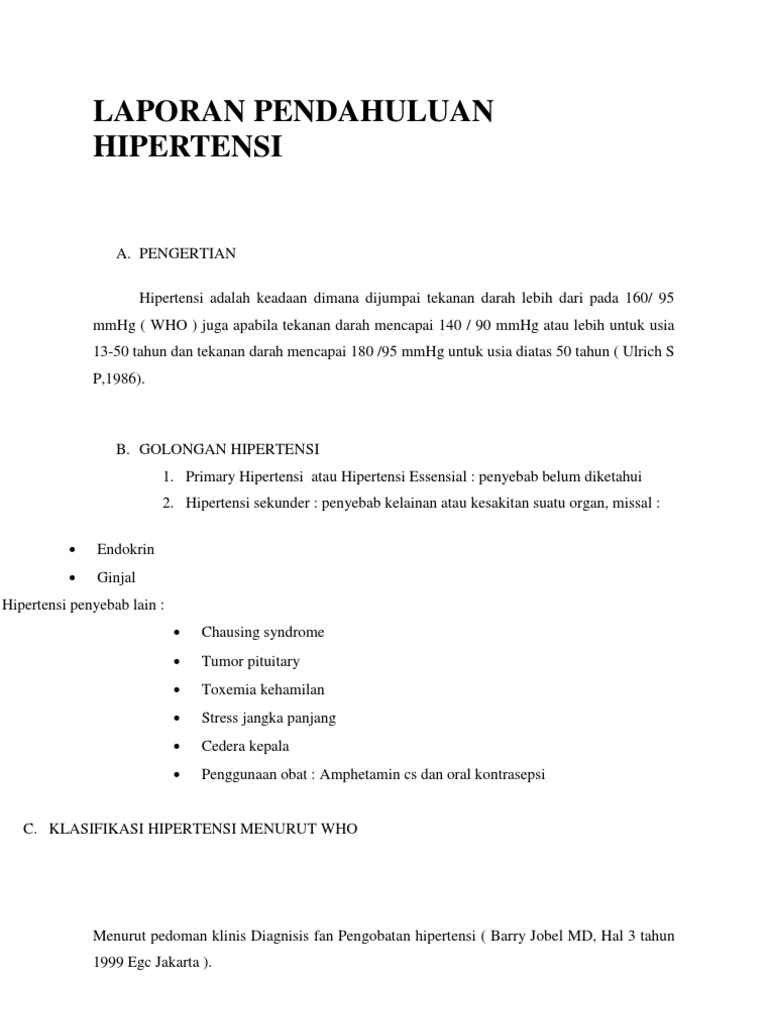 Laporan Pendahuluan Hipertensi