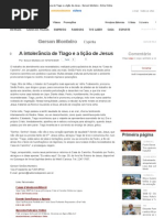 A intolerância de Tiago e a lição de Jesus - Gerson Monteiro - Extra Online