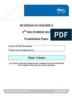 Business Economics 9 December 2012 Examination Paper: Answer Any FIVE (5) Questions. Clearly Cross Out Surplus Answers