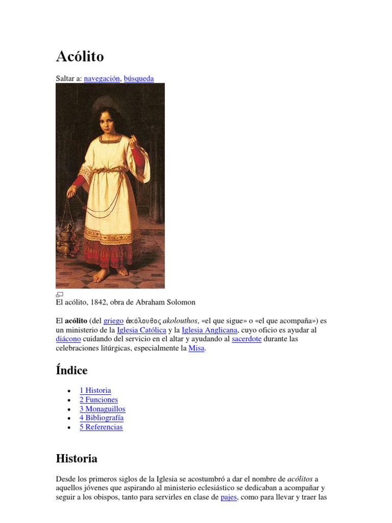 Funciones y significado del acólito | PDF | Adoración Cristiana Y ...