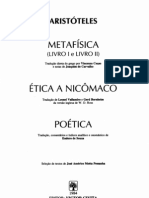 ARISTÓTELES. Etica a Nicomaco,  Poética e Metafisica I e II