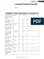 Unit 5 Common European Framework Checklist