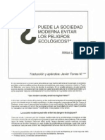 ¿Puede La Sociedad Moderna Evitar Los Peligros Ecologicos - Niklas Luhmann