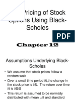 The Pricing of Stock Options Using Black-Scholes