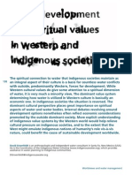 Water Development and Spiritual Values in Western and Indigenous Societies