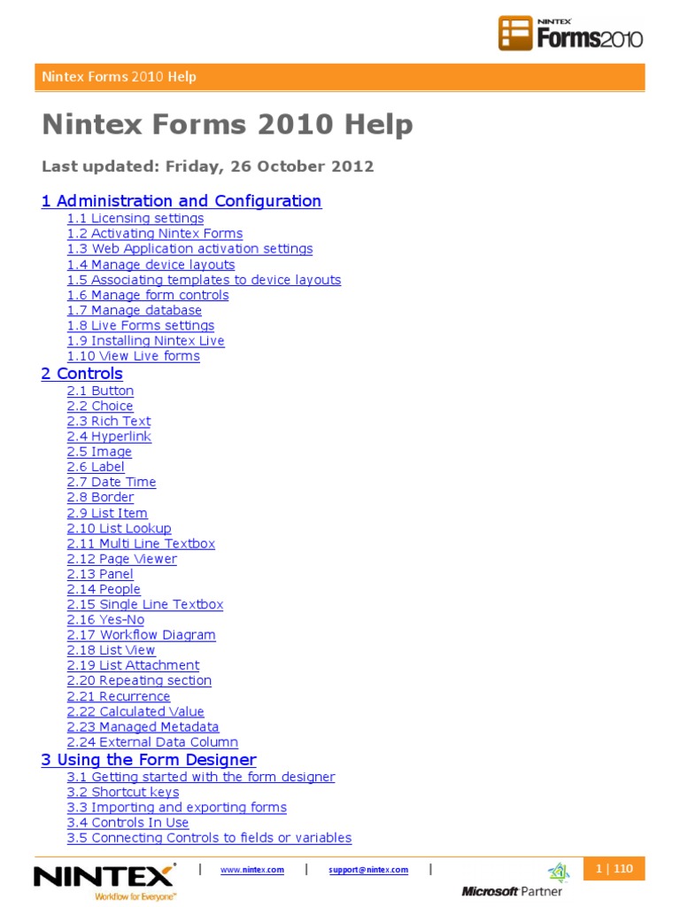 NinTex Forms 2010 Help | PDF | Cascading Style Sheets | Share Point