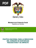 Política Nacional para La Reduccion Del Consumo de Sustancias Psicoactivas y Su Impacto