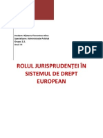 Rolul Jurisprudentei in Sistemul European