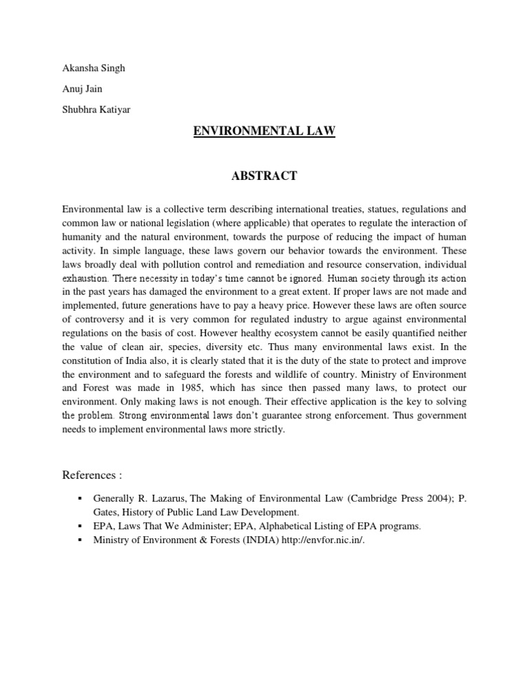 Environmental Law: References | PDF