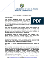 Carta de Fidel a Daniel Ortega sobre la VIII Cumbre de Petrocaribe