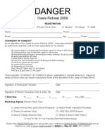 Retreat Registration Signup Sheet 2009 - Online