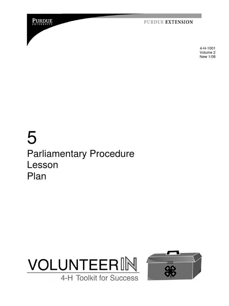 406 Parliamentary Procedure Lesson Plan | PDF | Parliamentary Procedure ...