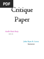 Critique Paper