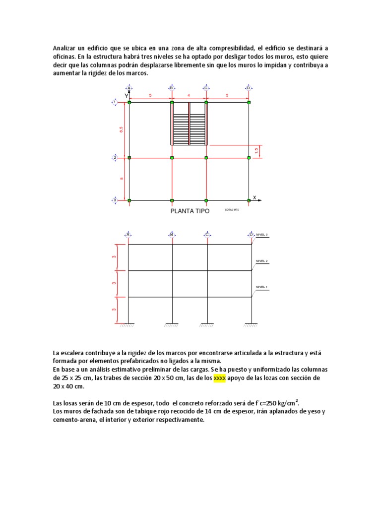 Análisis Sísmico de Edificio de Oficinas | PDF | Sistema de coordenadas  Cartesianas | Rigidez, image size:768x1024