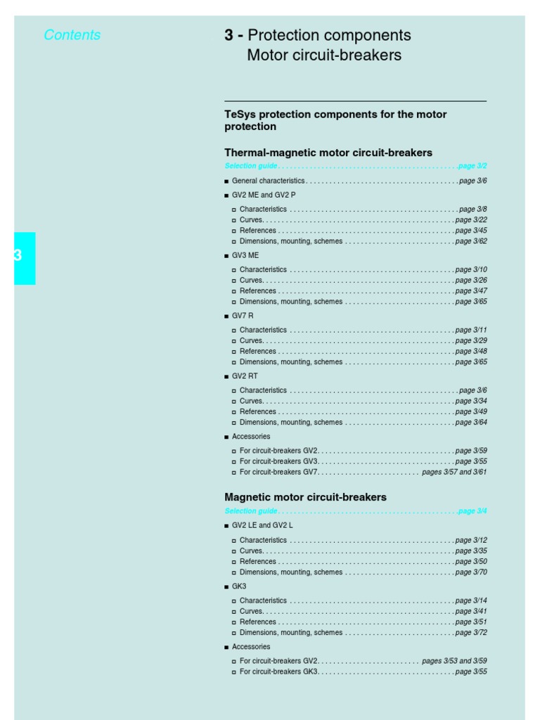 GV2 vs GV3 Motor Circuit-Breakers | PDF | Fuse (Electrical) | Cable