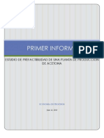 Estudio de prefactibilidad planta producción acetona