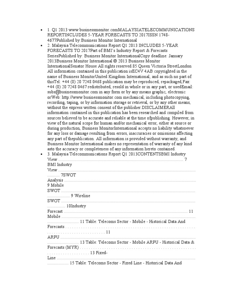 Telecom | PDF | Internet Access | 3 G