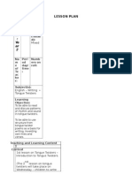 N C Ye Ar: Ye Ar 2: Lesson Plan