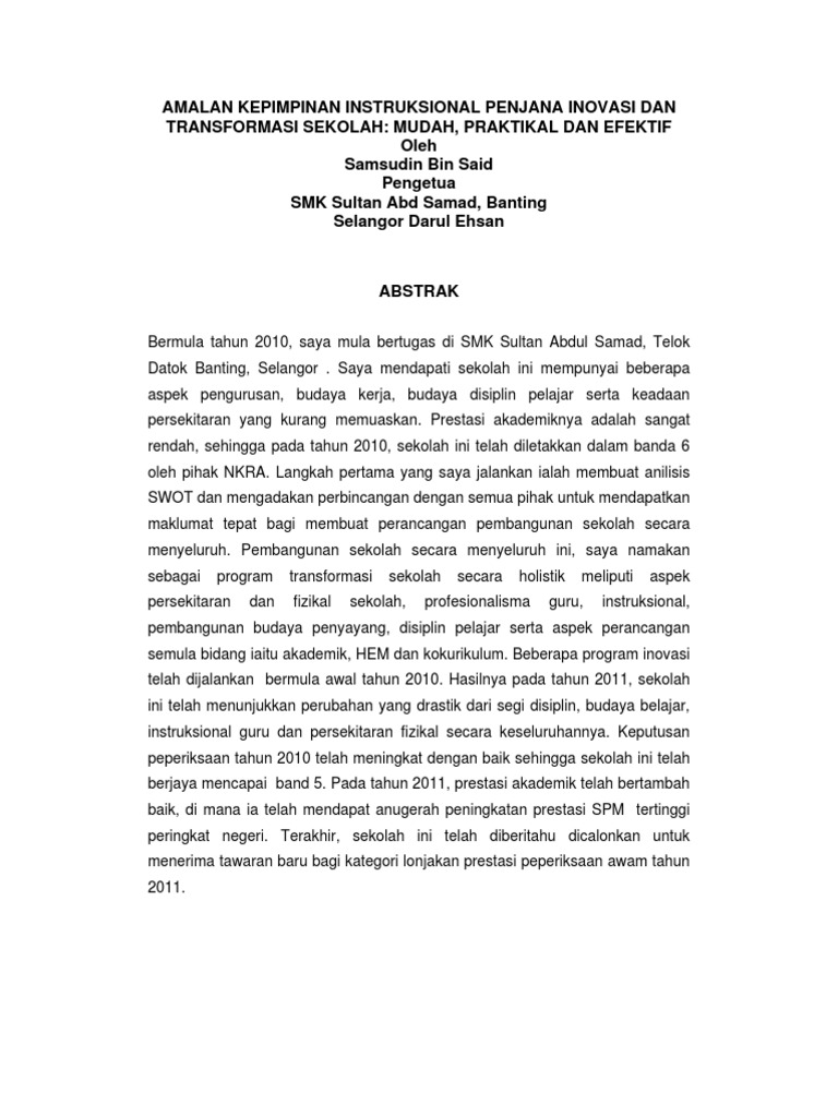 Amalan Kepimpinan Instruksional- Samsudin Said