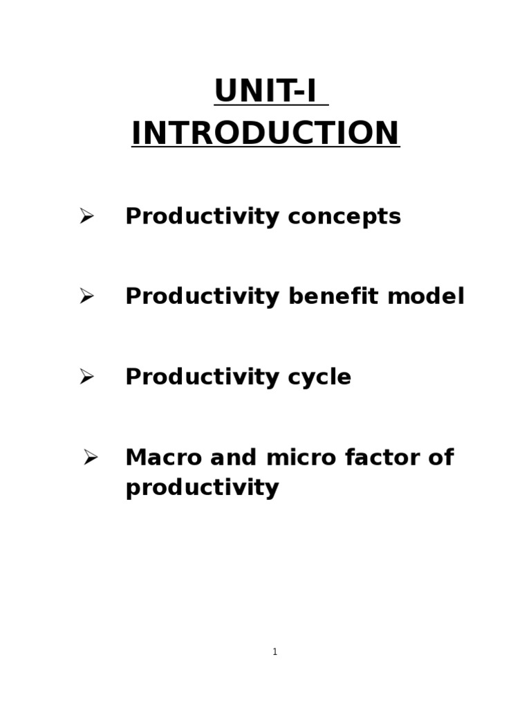 Understanding Productivity Concepts | PDF | Factors Of Production ...