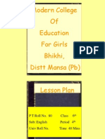 Modern College of Education For Girls Bhikhi, Distt Mansa (PB)