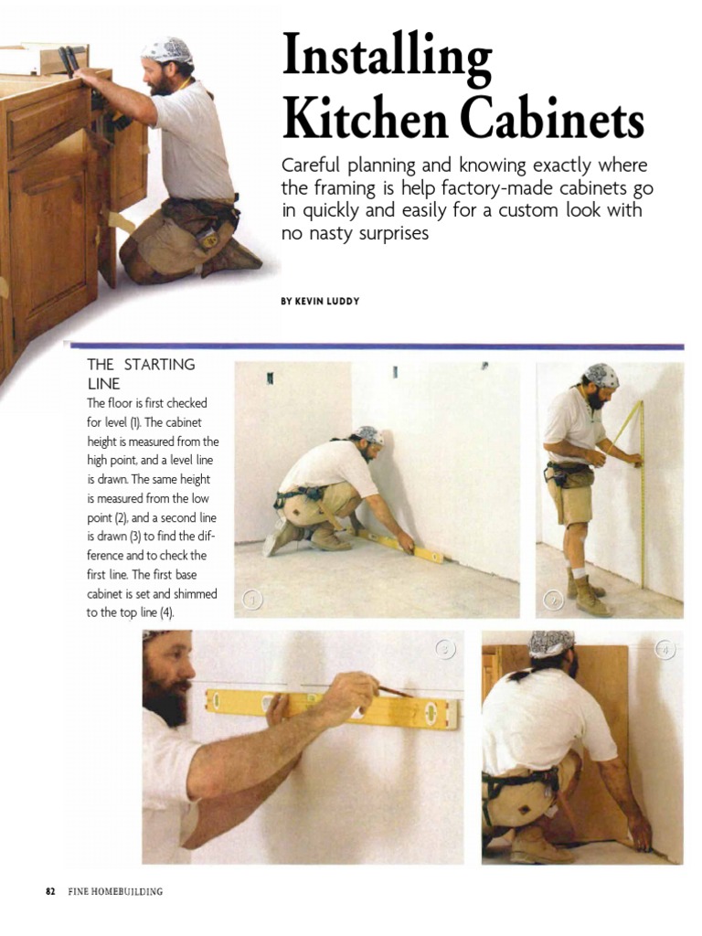 Kitchen Cabinet Installation Guide | PDF | Cabinetry | Countertop