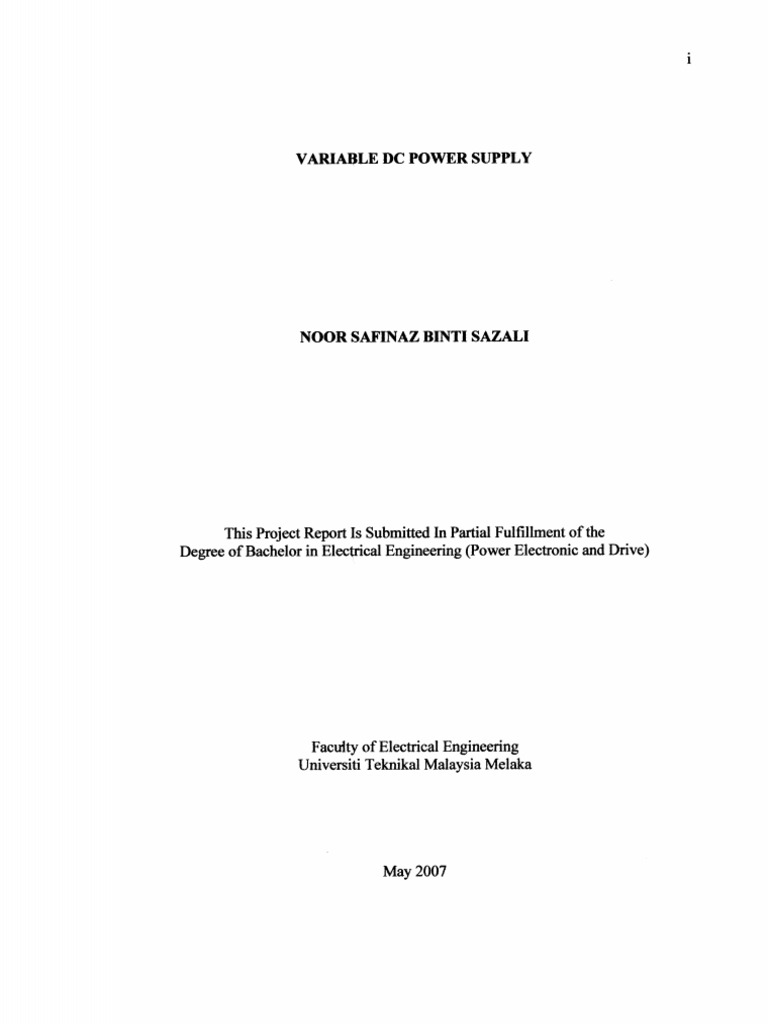 Variable DC Power Supply | PDF
