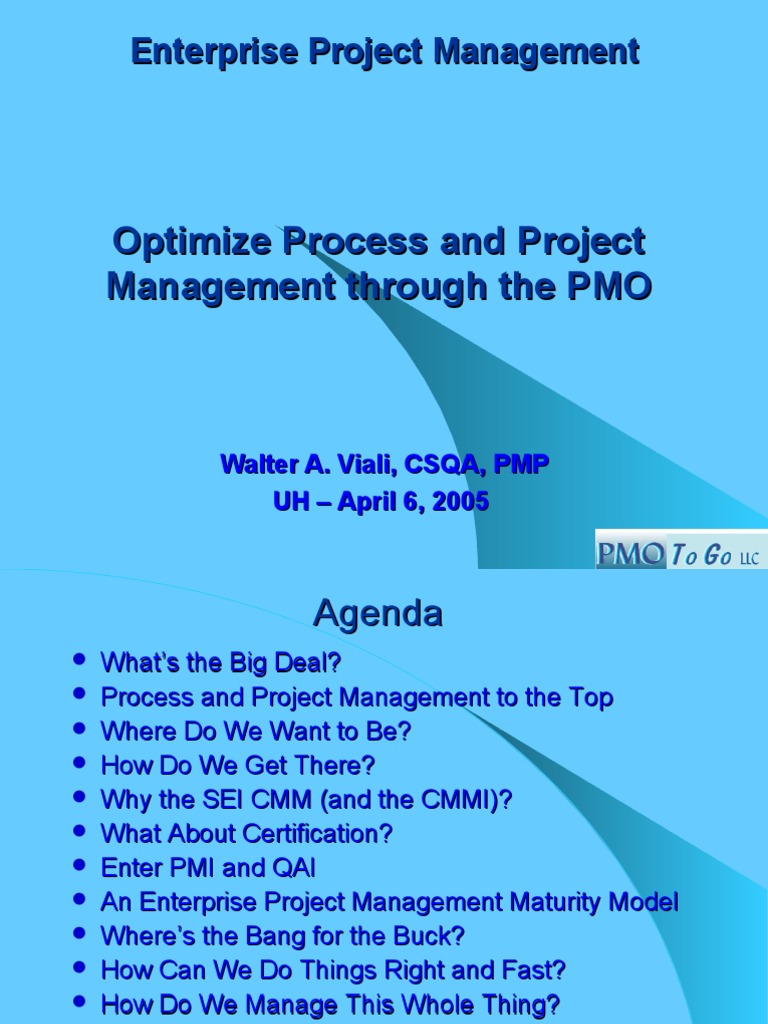 PMO Optimization Strategies and Agenda | PDF | Project Management ...