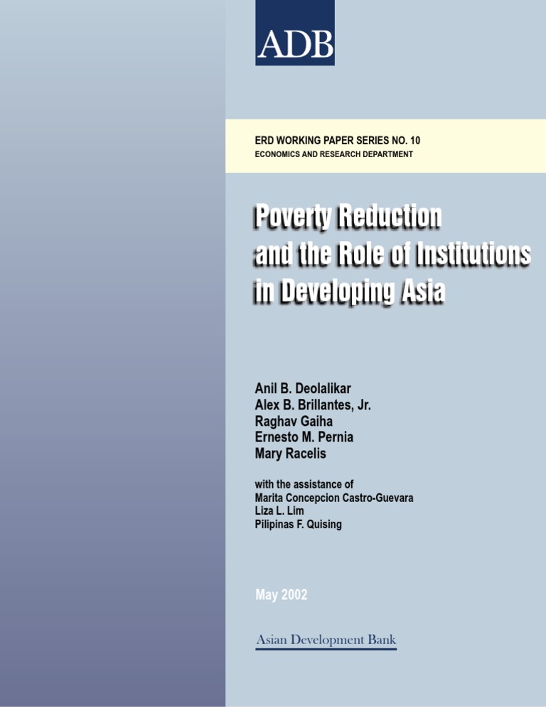 Poverty Reduction and The Role of Institutions in Developing Asia | PDF ...