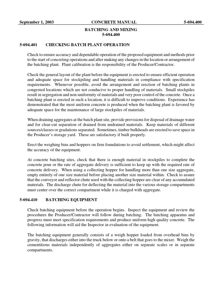 Batching Plant Calibration Procedures | PDF | Weighing Scale | Calibration