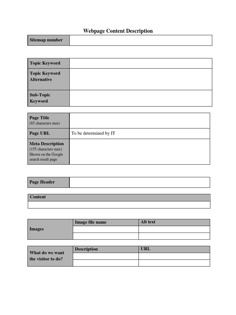 Webpage Content Structure Guide | PDF
